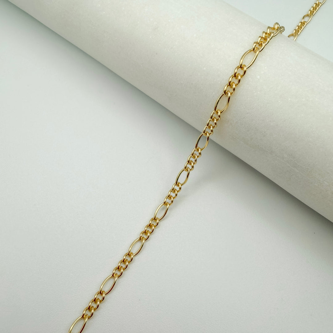 chunky figaro, chain, gold filled, chunky chain, permanent jewelry, michigan jewelry