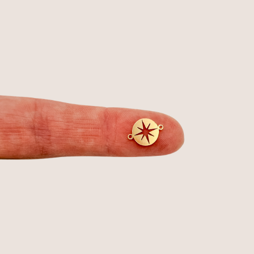 gold filled compass connector charm jewelry gold traveler