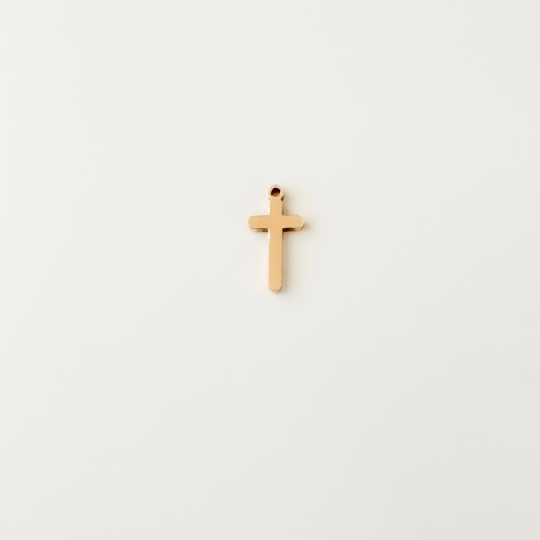 gold filled connectors, gold filled charms, permanent jewelry charms, permanent jewelry supplies, cross charm