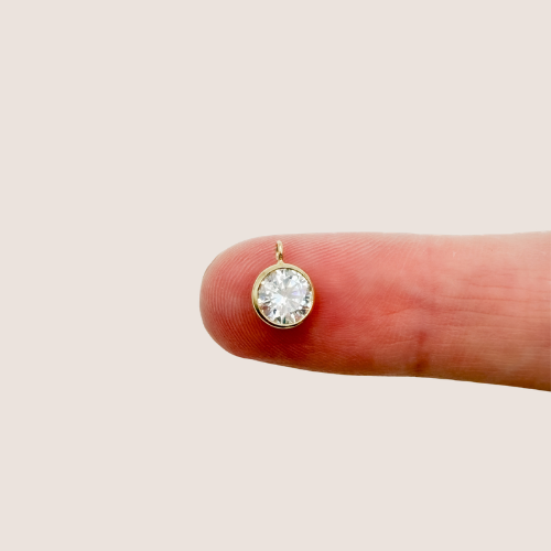 6mm Perpendicular Birthstone CZ Drop Charms 