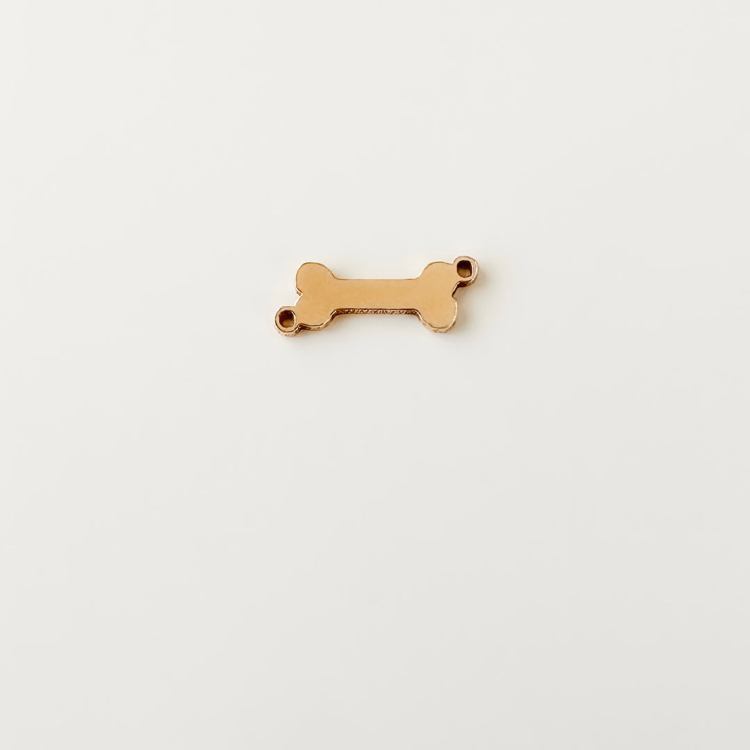 gold filled connectors, gold filled charms, permanent jewelry charms, permanent jewelry supplies, dog bone charm