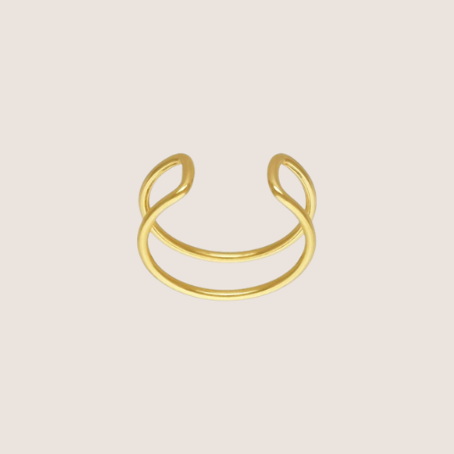double ring ear cuff, ear cuff, gold-filled, earrings, ear stack