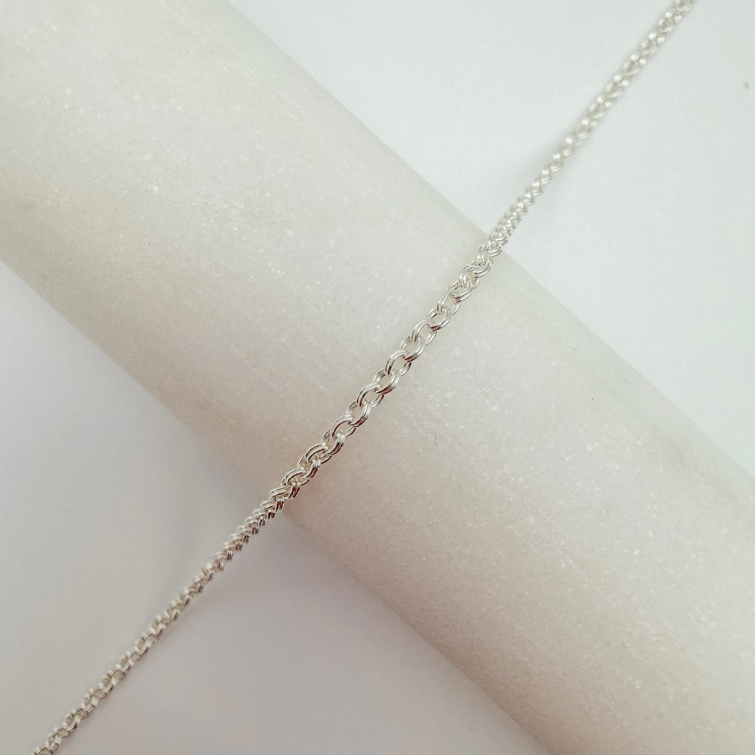 double rolo, chain, gold filled, sterling silver, dainty chain, permanent jewelry, michigan jewelry