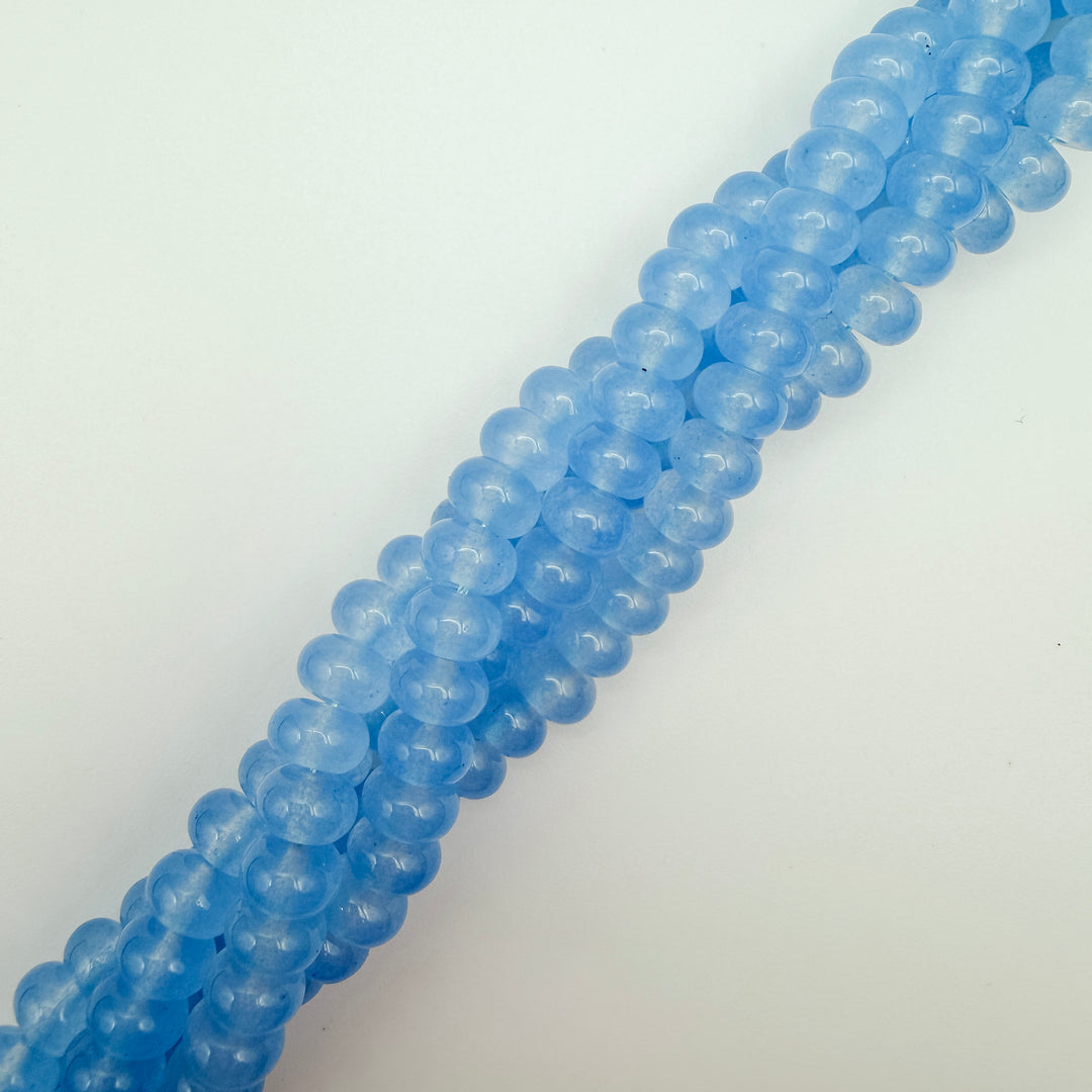 light blue Malaysian Jade Rondelle Beads, rondelle beads, 5x8mm rondelle beads, white jade rondelle beads, beaded necklaces beads