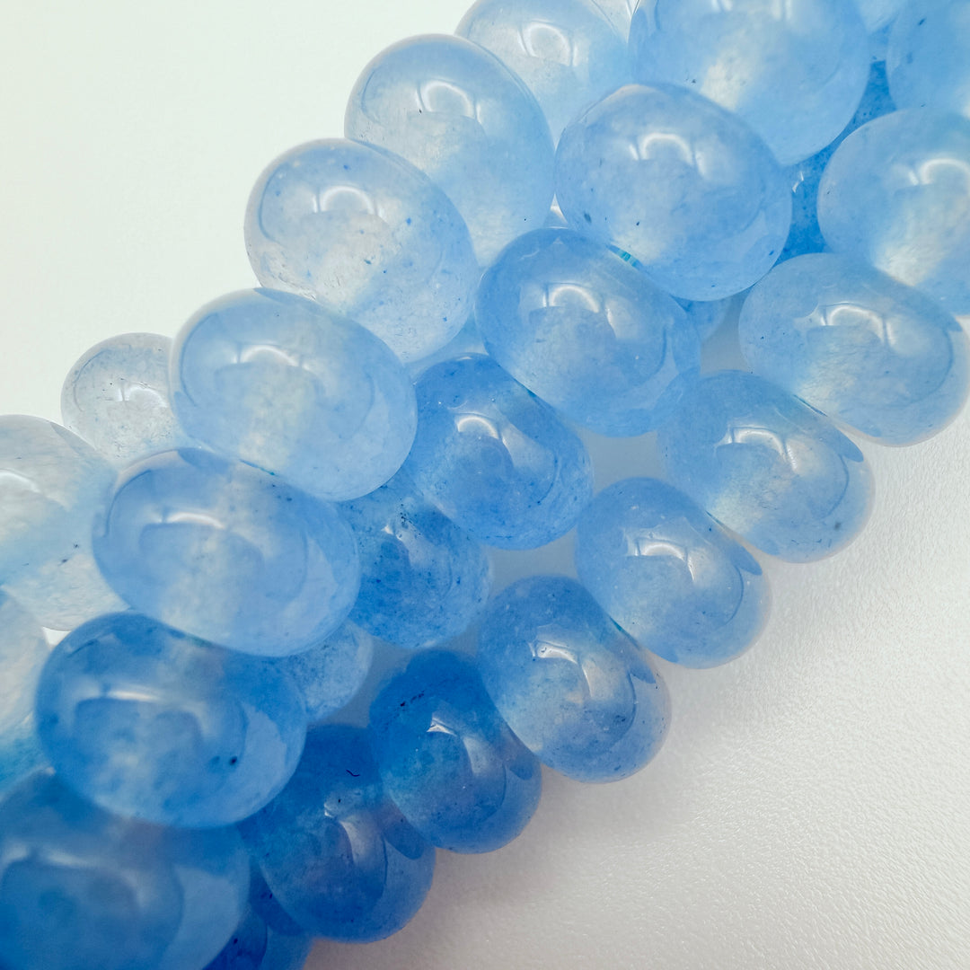 light blue Malaysian Jade Rondelle Beads, rondelle beads, 5x8mm rondelle beads, white jade rondelle beads, beaded necklaces beads