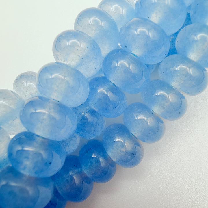 light blue Malaysian Jade Rondelle Beads, rondelle beads, 5x8mm rondelle beads, white jade rondelle beads, beaded necklaces beads