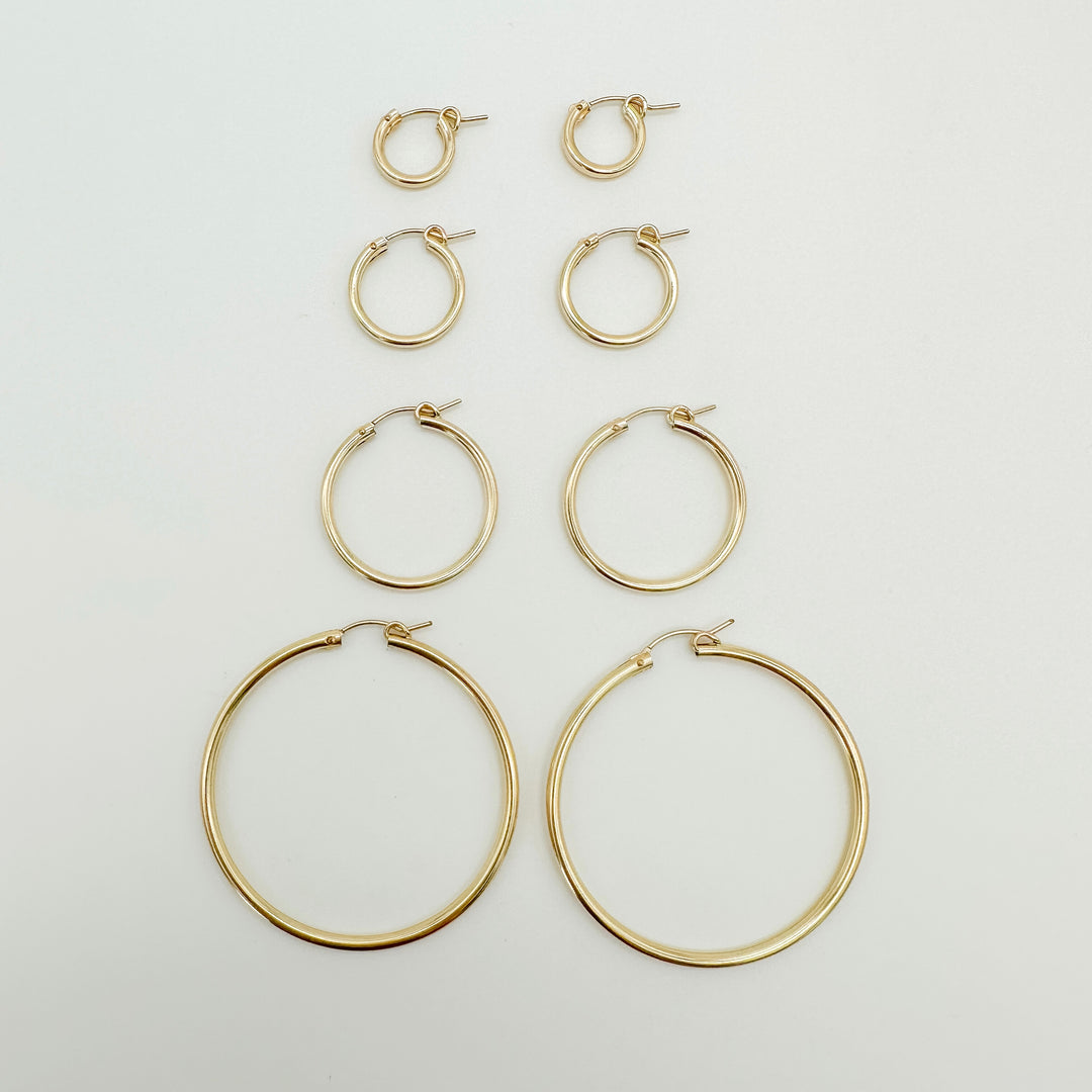 gold filled everyday hoops / essbe jewelry supply / hoops for everyday / gold-filled hoop earrings