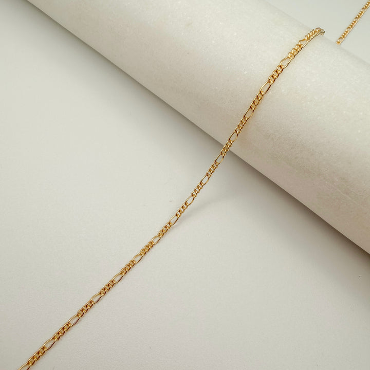 figaro, chain, gold filled, sterling silver, dainty chain, permanent jewelry, michigan jewelry