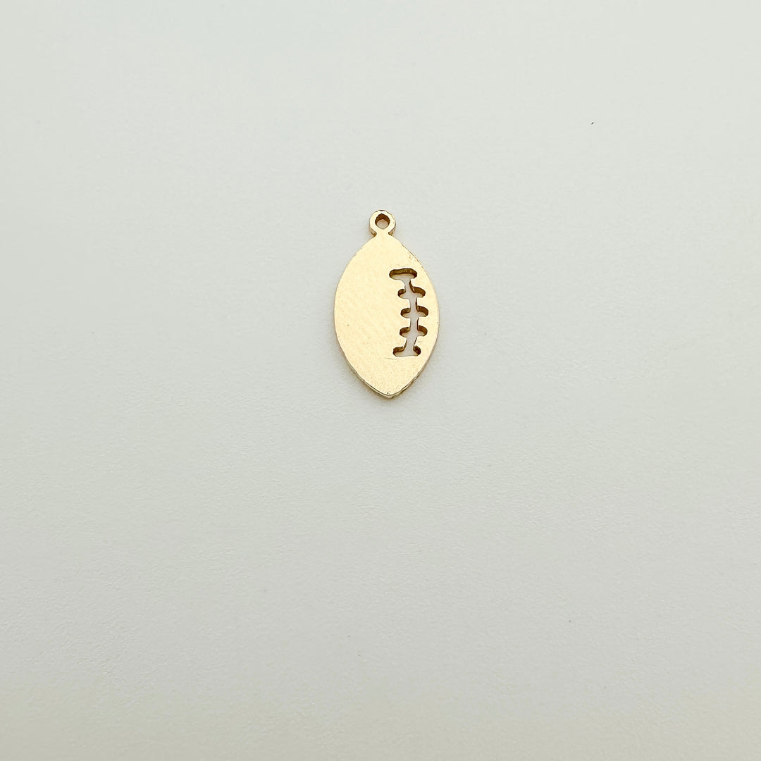 football charm, football connector, gold filled football charm, sterling silver football charm, permanent jewelry supplies, permanent jewelry charms