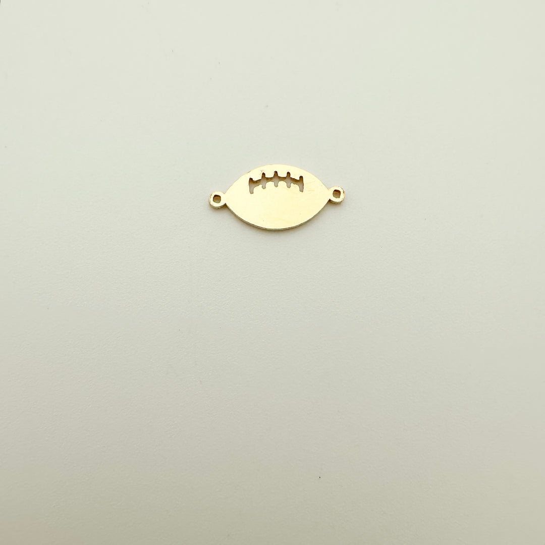 football charm, football connector, gold filled football charm, sterling silver football charm, permanent jewelry supplies, permanent jewelry charms