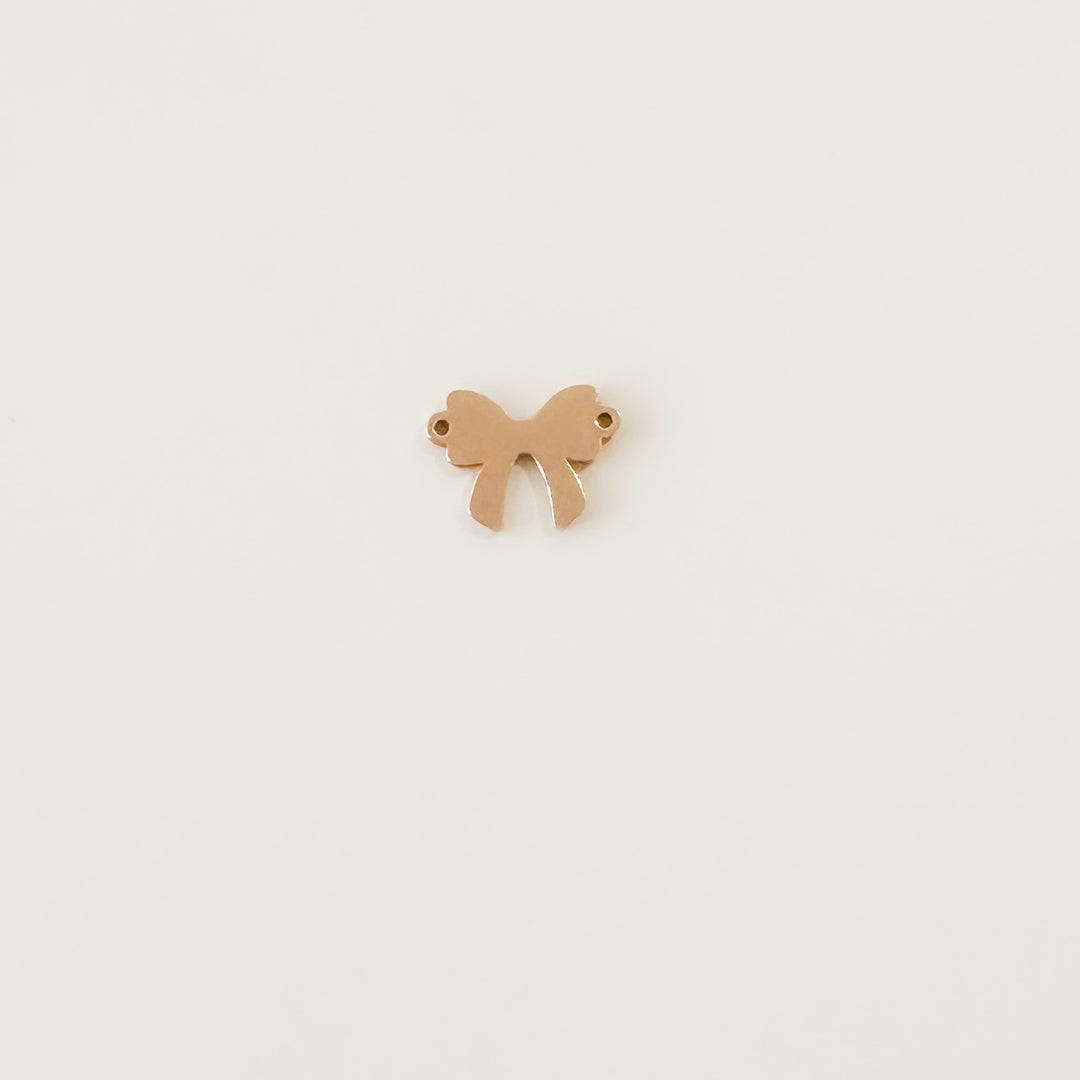 gold filled charms, permanent jewelry supplies, gold filled bow charm, bow charm, sterling silver bow charm, permanent jewelry charm, permanent jewelry connector, permanent jewelry supplier, essbe jewelry supply, essbe