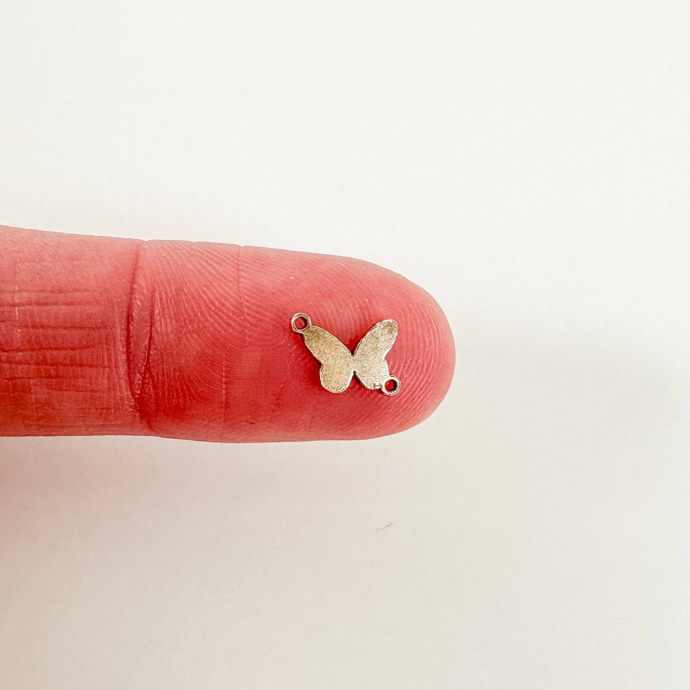 gold filled connectors, gold filled charms, permanent jewelry charms, permanent jewelry supplies, butterfly charm