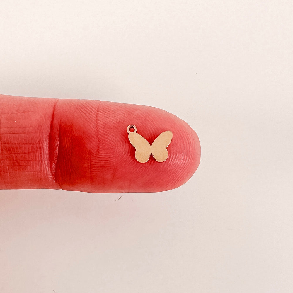 gold filled connectors, gold filled charms, permanent jewelry charms, permanent jewelry supplies, butterfly charm