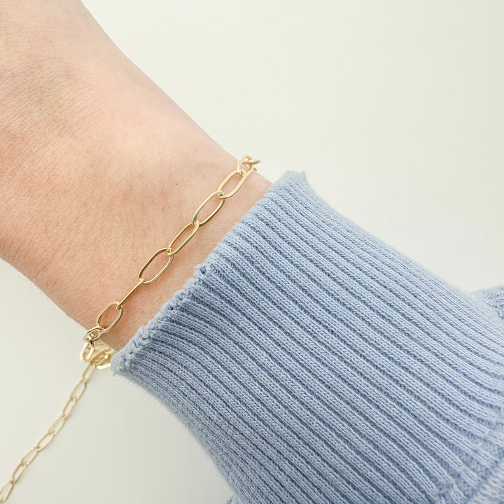 gold filled chunky paperclip chain, gold filled paperclip chain, large paperclip chain, wholesale chain, essbe jewelry supply, gold filled chain 