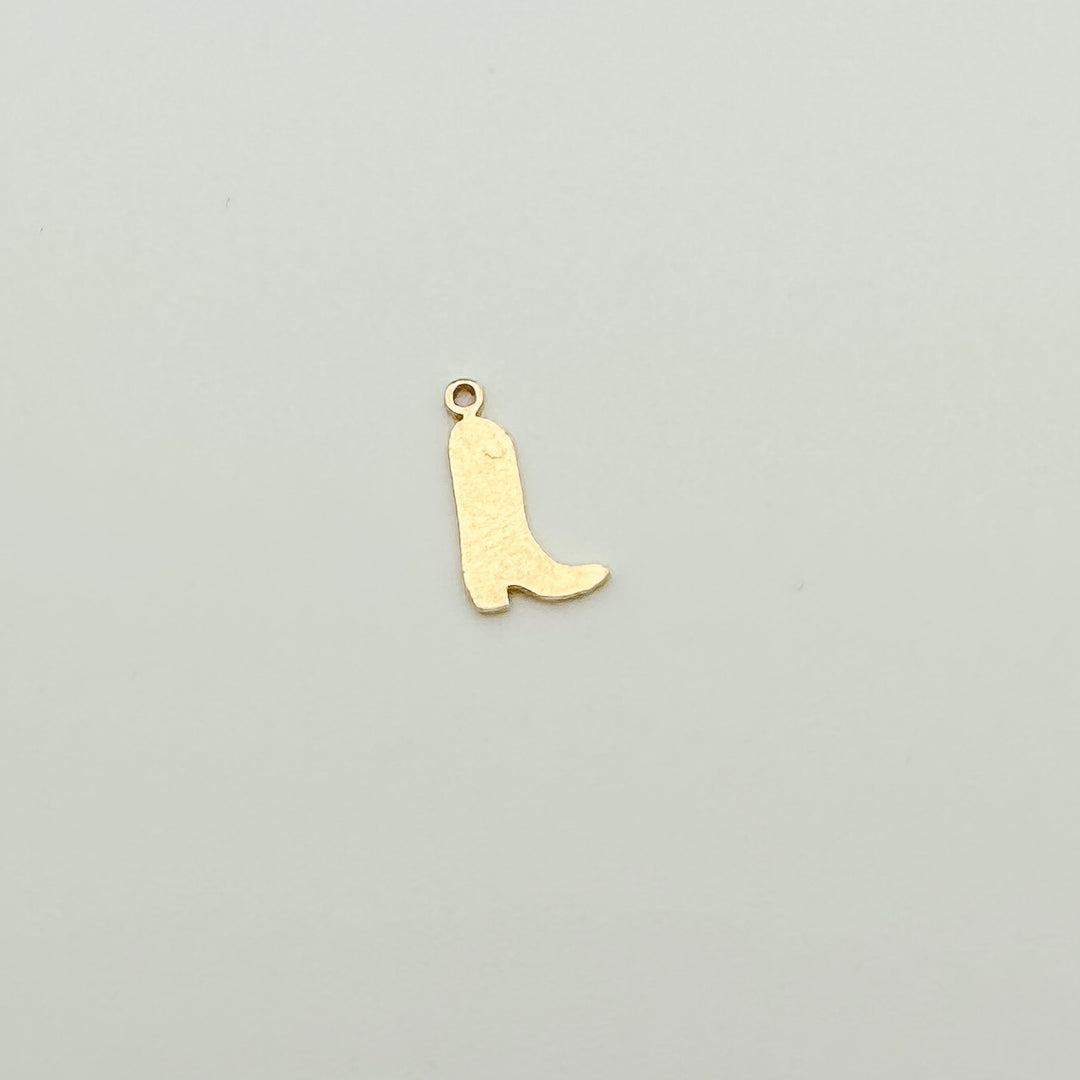 gold filled cowboy boot, cowboy boot connector, permanent jewelry connector, gold filled connector, gold filled charm, wholesale charms, nashville connector, southern connectors, essbe jewelry supply