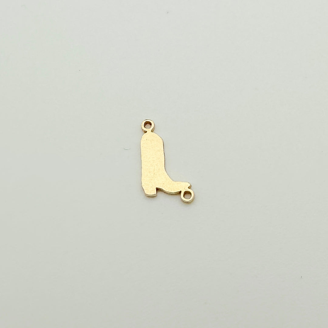 gold filled cowboy boot, cowboy boot connector, permanent jewelry connector, gold filled connector, gold filled charm, wholesale charms, nashville connector, southern connectors, essbe jewelry supply