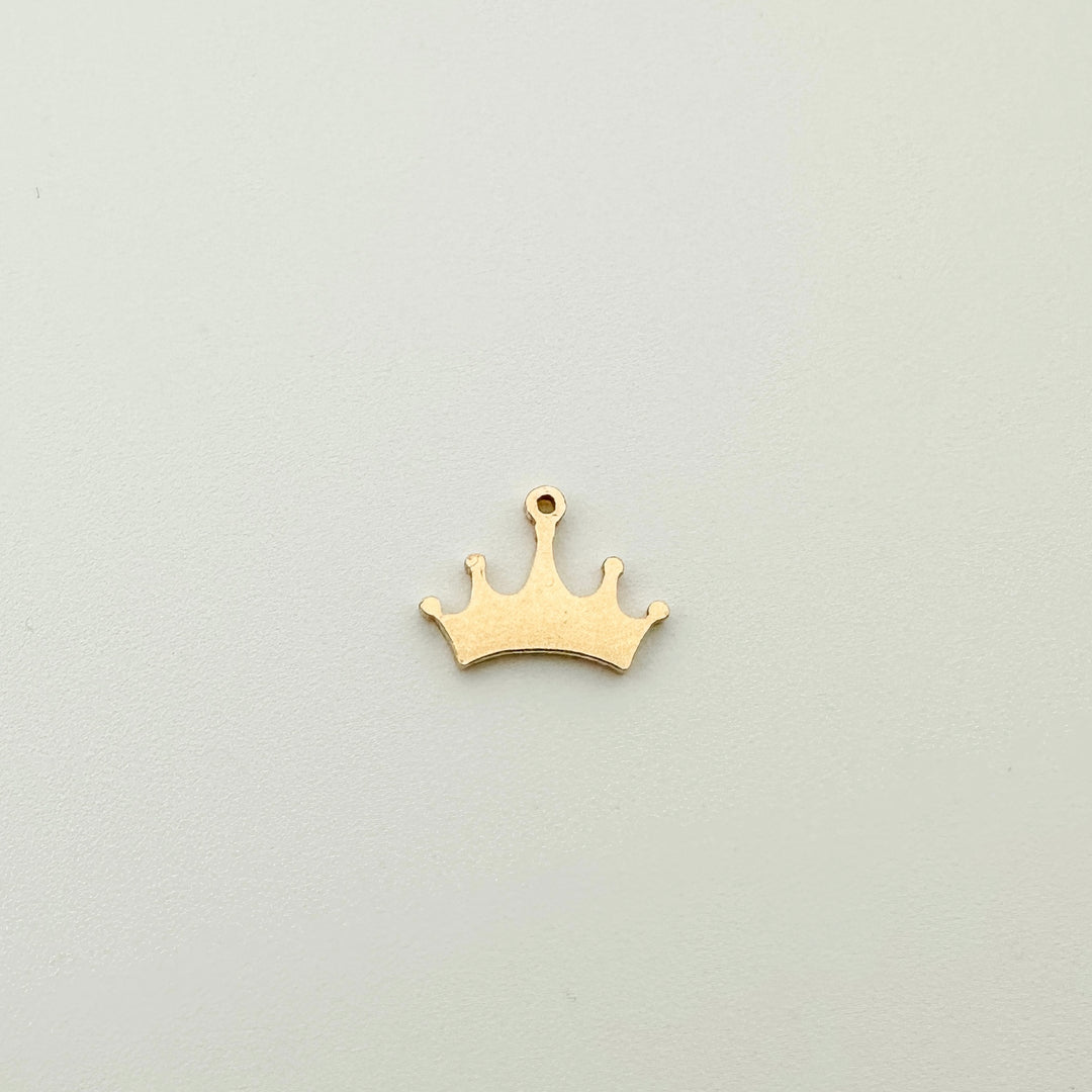 crown charm, gold filled crown charm, jewelry charm, crown necklace charm, crown bracelet charm, gold filled supplies, permanent jewelry supplies, essbe, essbe jewelry supplies