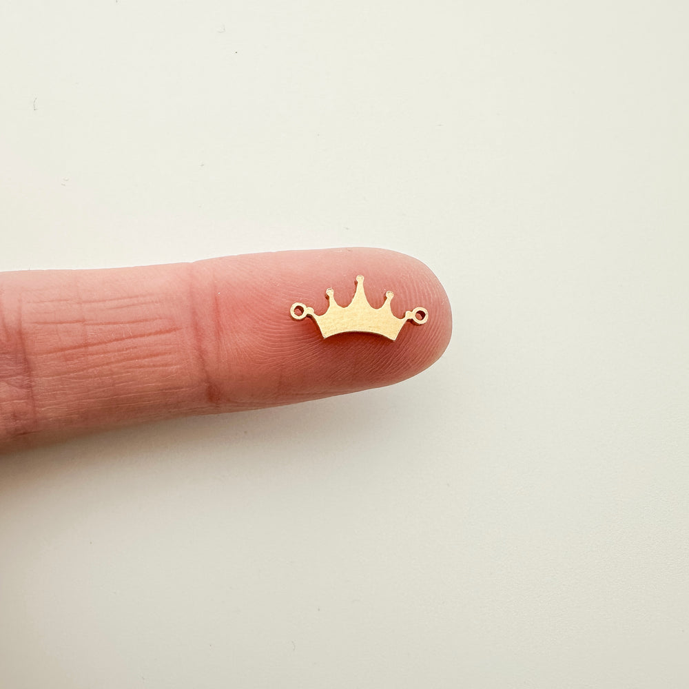 permanent jewelry supplies, essbe, essbe jewelry supply, charm, jewelry charms, gold filled necklace charm, gold filled bracelet charm, wholesale jewelry charms,  gold filled crown charm, gold filled crown connector