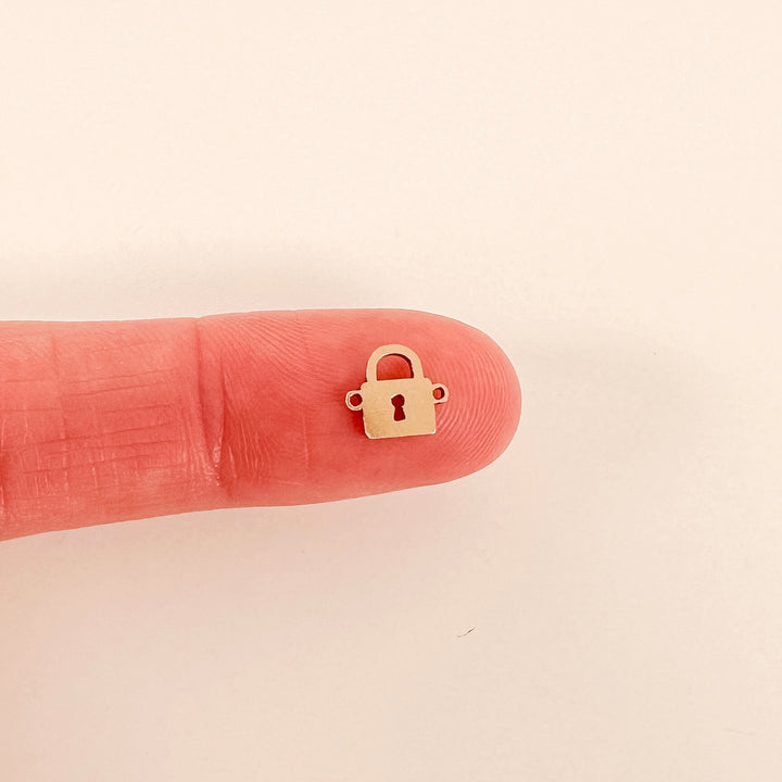 gold filled connectors, gold filled charms, permanent jewelry charms, permanent jewelry supplies, lock connector,