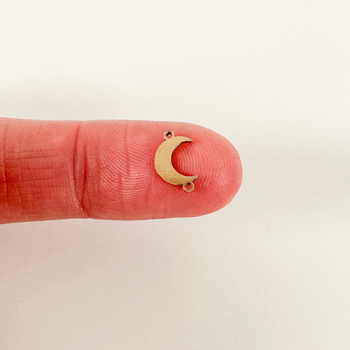 gold filled connectors, gold filled charms, permanent jewelry charms, permanent jewelry supplies, moon connector