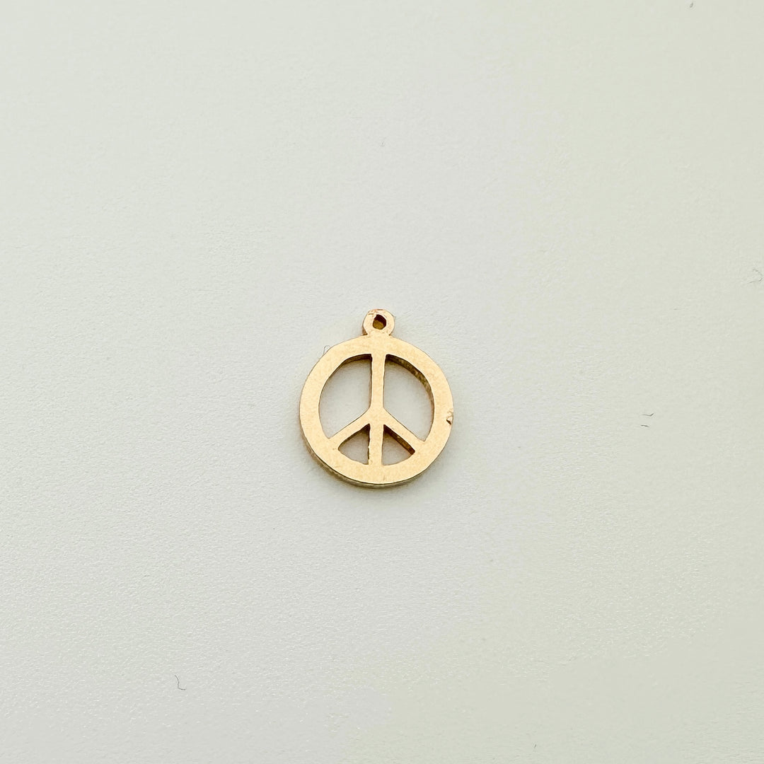 permanent jewelry supplies, essbe, essbe jewelry supply, charm, jewelry charms, gold filled necklace charm, gold filled bracelet charm, wholesale jewelry charms, gold filled peace sign charm