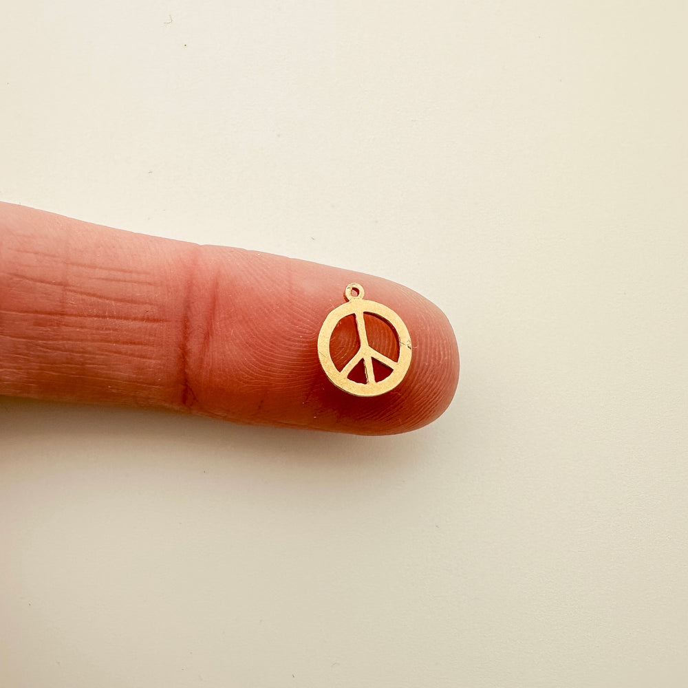 permanent jewelry supplies, essbe, essbe jewelry supply, charm, jewelry charms, gold filled necklace charm, gold filled bracelet charm, wholesale jewelry charms,  gold filled peace sign charm