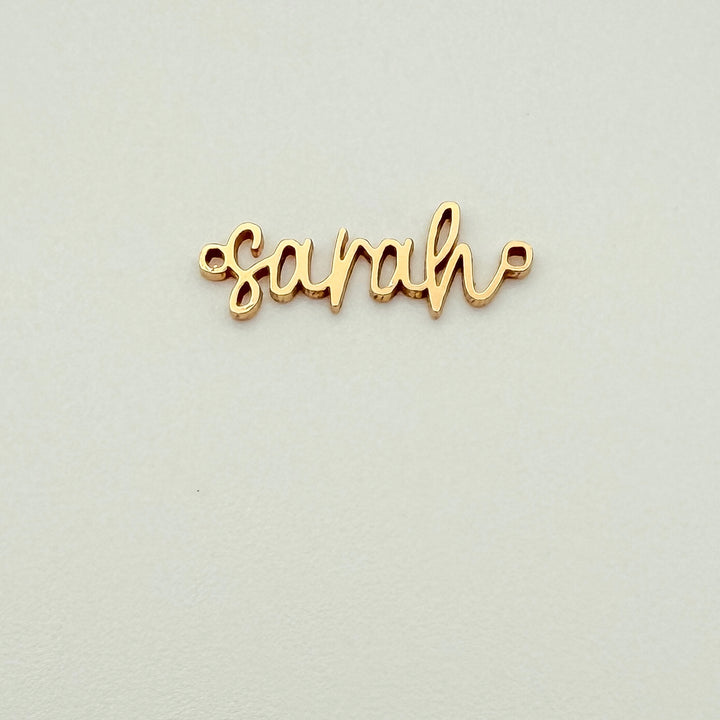 script name connector, customizable name connector, cursive name connector, personalized gifts, gold filled name connector, sterling silver name connector