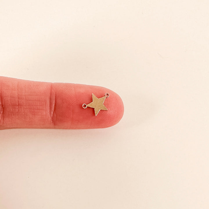 gold filled connectors, gold filled charms, permanent jewelry charms, permanent jewelry supplies, star connector