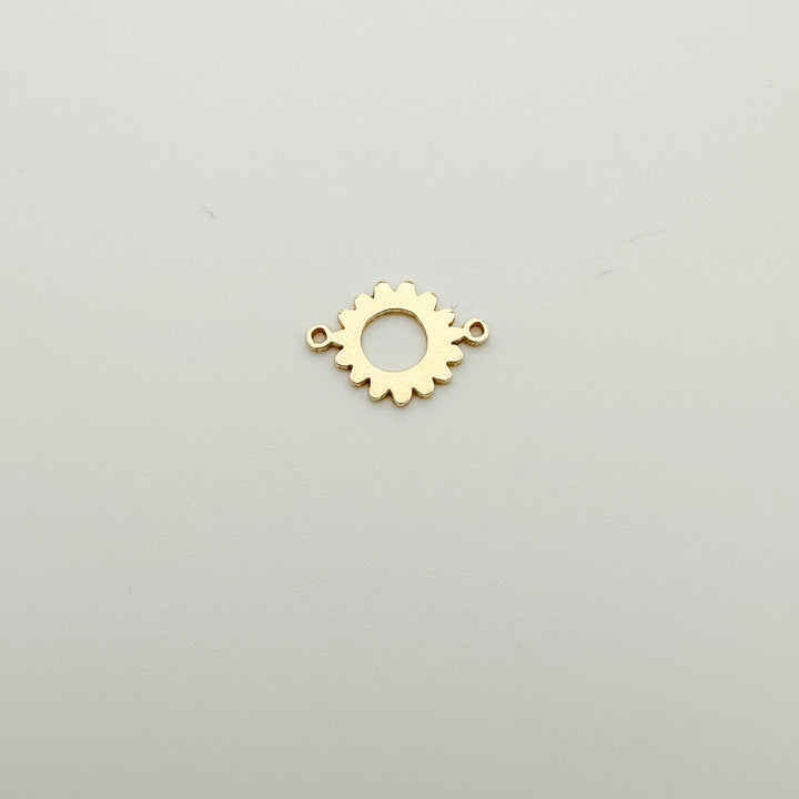 sunflower connector, gold filled sunflower connector, nature connector, flower connector, permanent jewelry connectors
