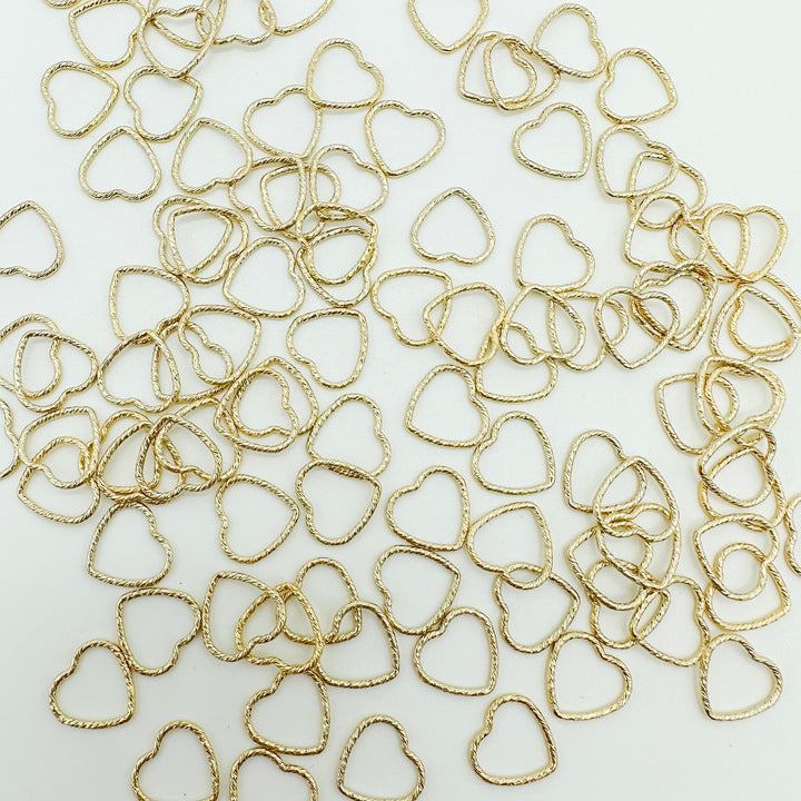 textured heart connector / permanent jewelry supplier / permanent jewelry supplies / gold filled connector / permanent jewelry connector / gold filled heart charm / heart connector