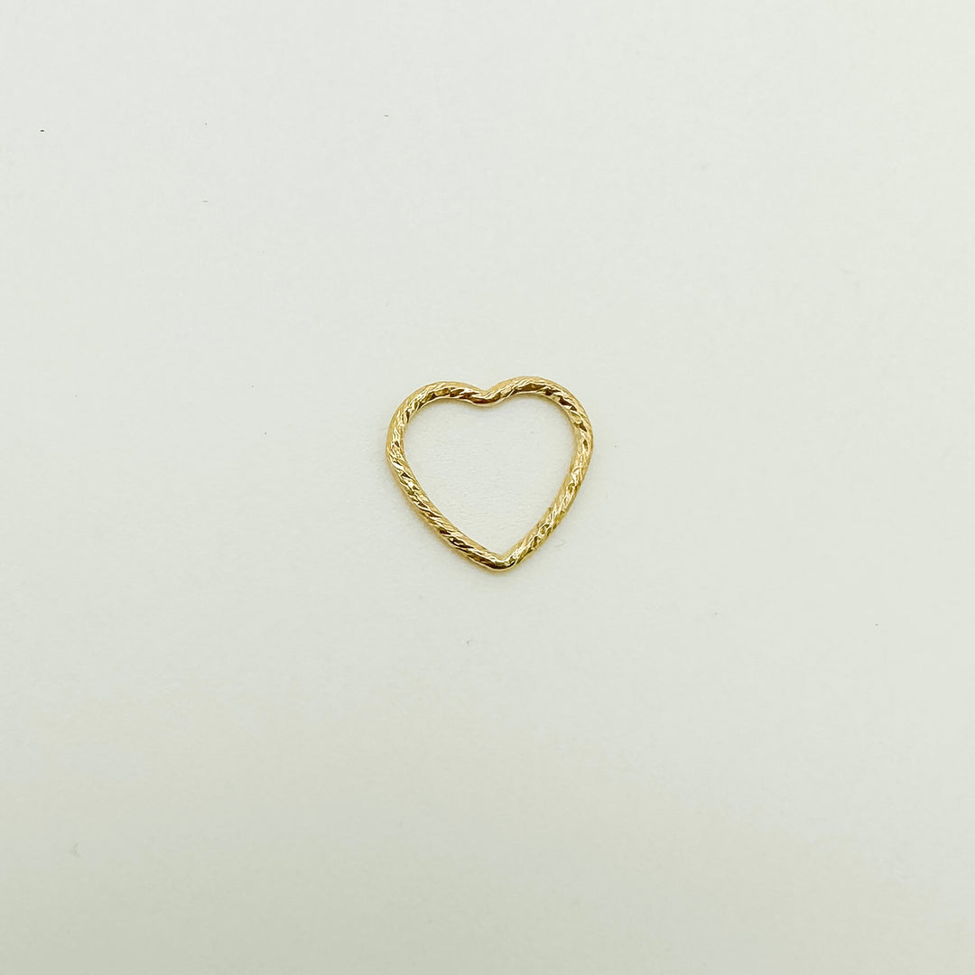 textured heart connector / permanent jewelry supplier / permanent jewelry supplies / gold filled connector / permanent jewelry connector / gold filled heart charm / heart connector