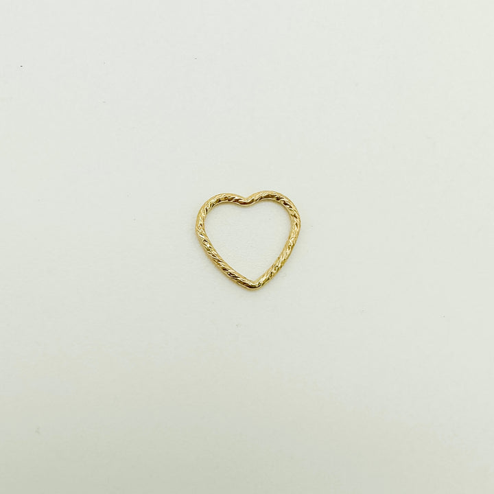 textured heart connector / permanent jewelry supplier / permanent jewelry supplies / gold filled connector / permanent jewelry connector / gold filled heart charm / heart connector