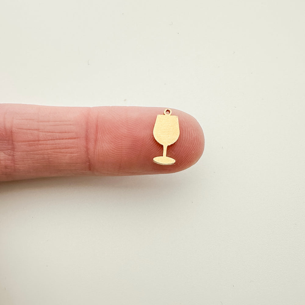 permanent jewelry supplies, essbe, essbe jewelry supply, charm, jewelry charms, gold filled necklace charm, gold filled bracelet charm, wholesale jewelry charms,  gold filled wine glass charm,