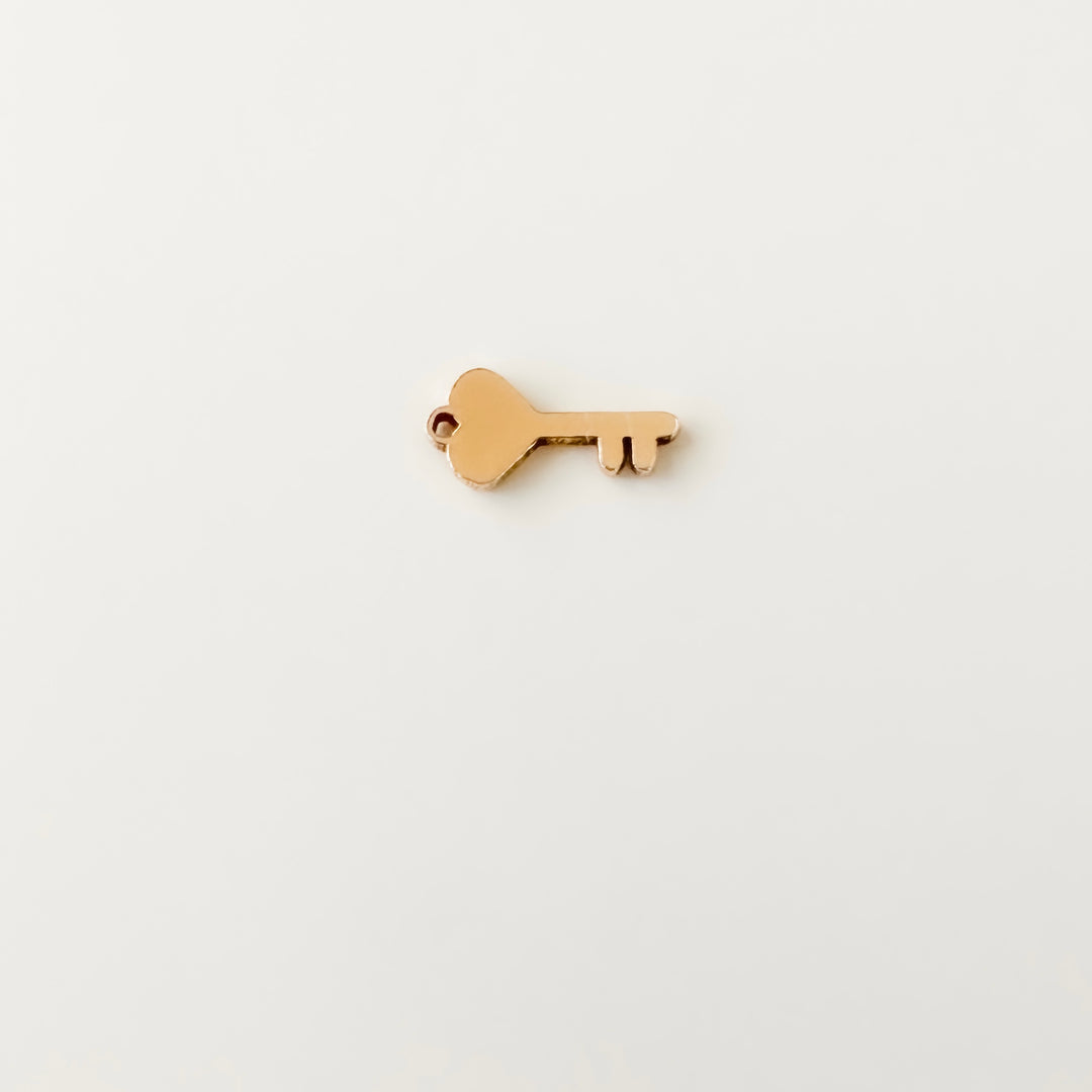 gold filled connectors, gold filled charms, permanent jewelry charms, permanent jewelry supplies, key charm