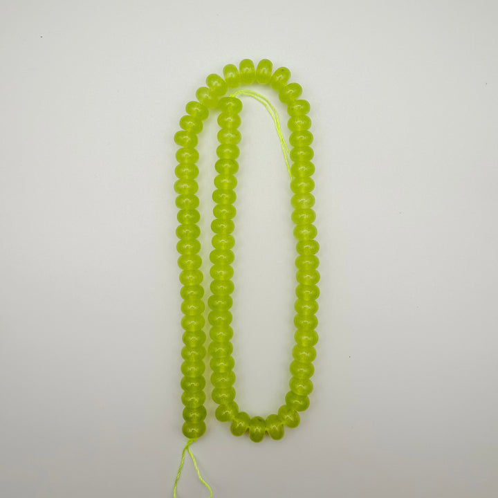 lime Malaysian Jade Rondelle Beads, rondelle beads, 5x8mm rondelle beads, white jade rondelle beads, beaded necklaces beads