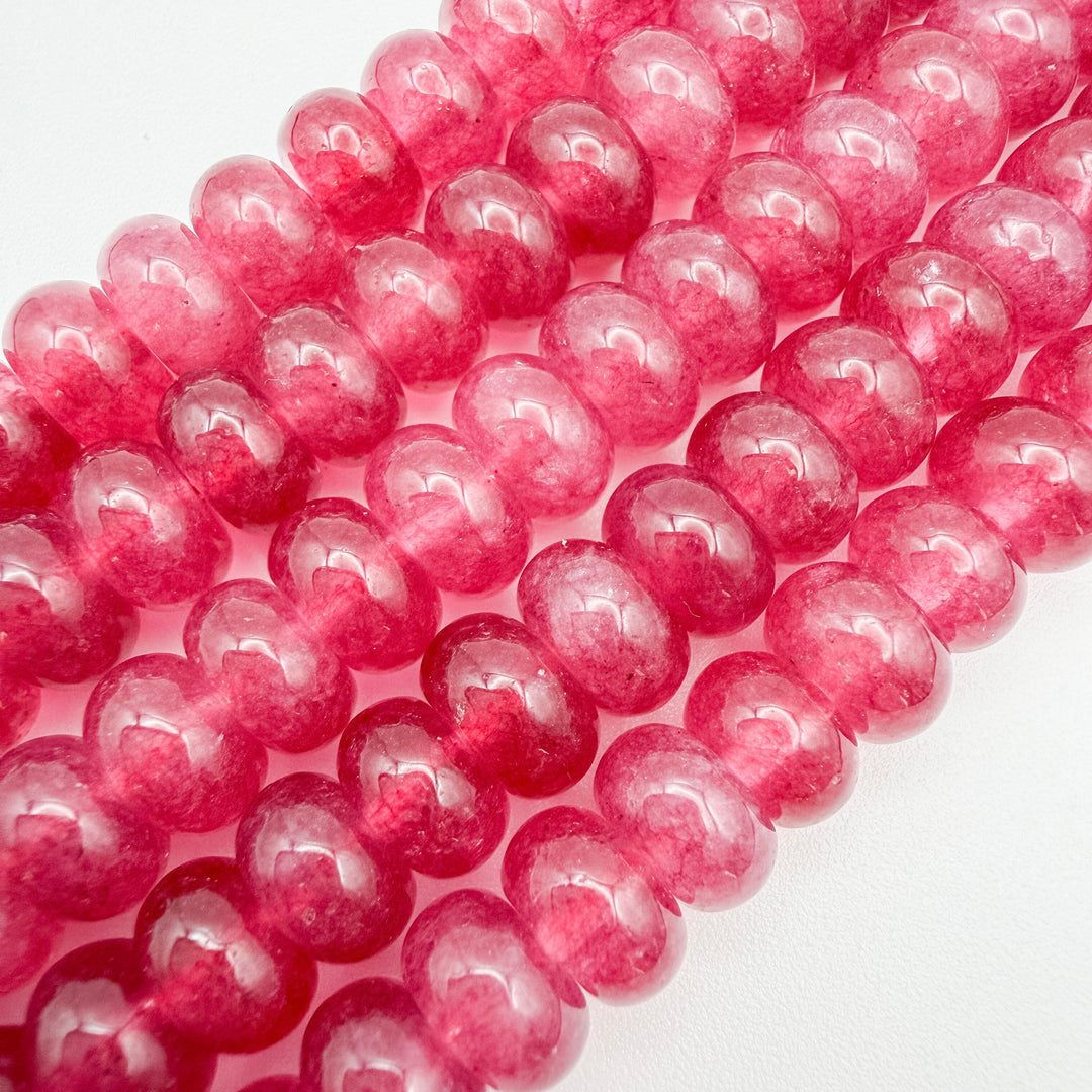 8x5mm Maroon Malaysian Jade Rondelle Beads