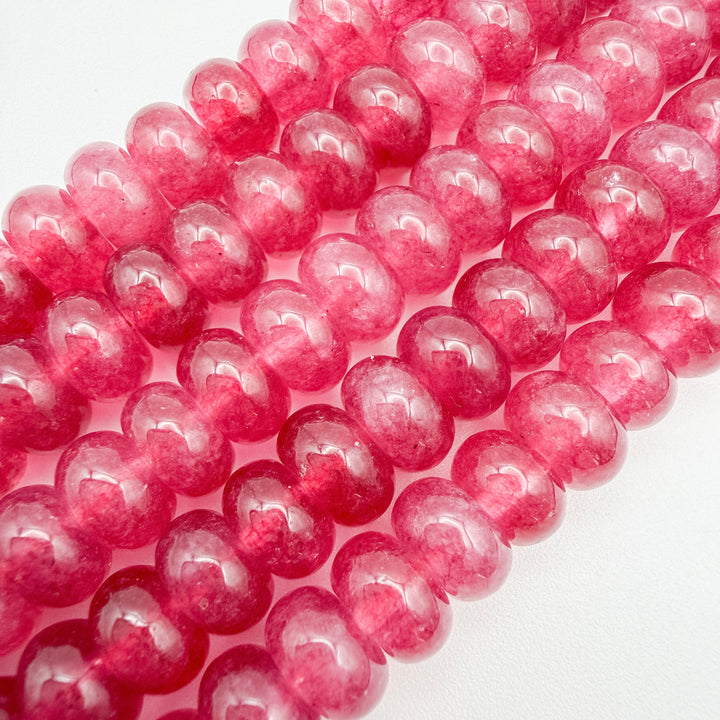 8x5mm Maroon Malaysian Jade Rondelle Beads