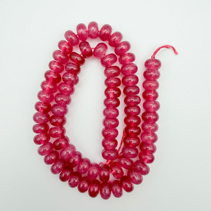 8x5mm Maroon Malaysian Jade Rondelle Beads