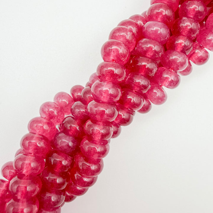 8x5mm Maroon Malaysian Jade Rondelle Beads