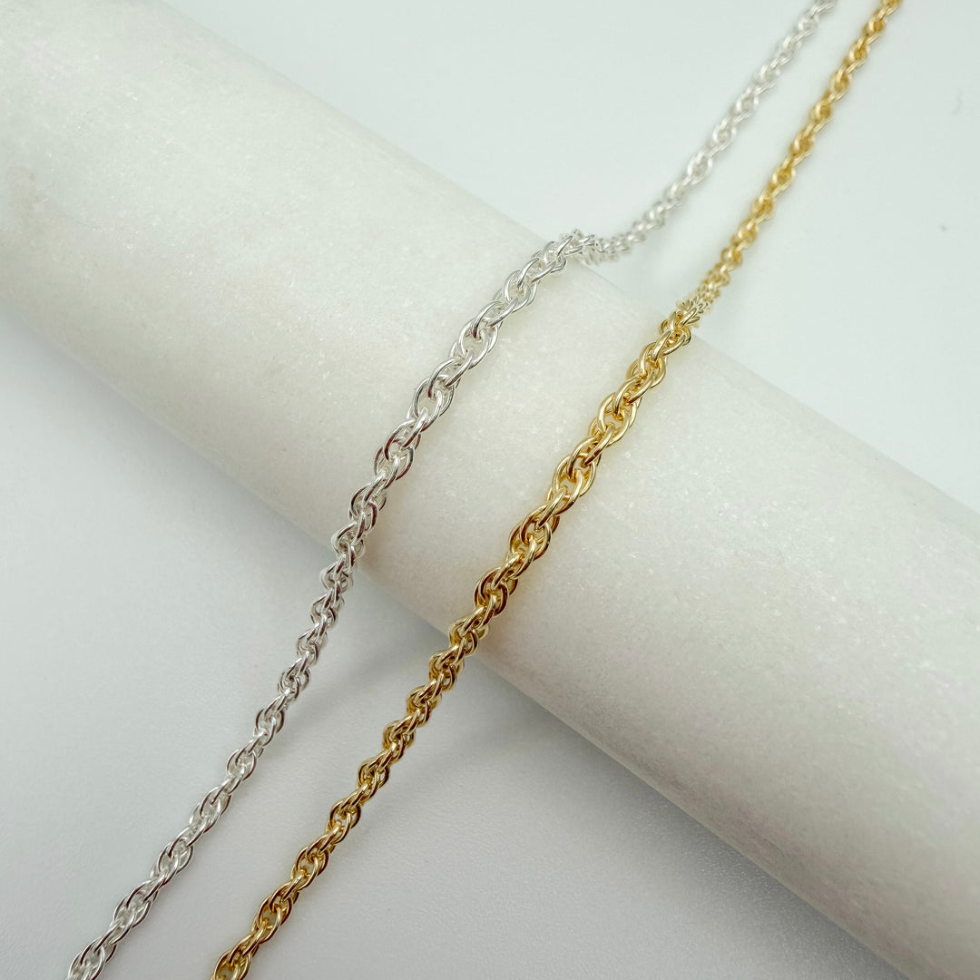 medium rope, chain, gold filled, sterling silver, chunky chain, permanent jewelry, michigan jewelry