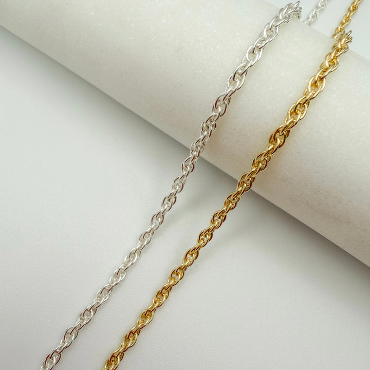 medium rope, chain, gold filled, sterling silver, chunky chain, permanent jewelry, michigan jewelry