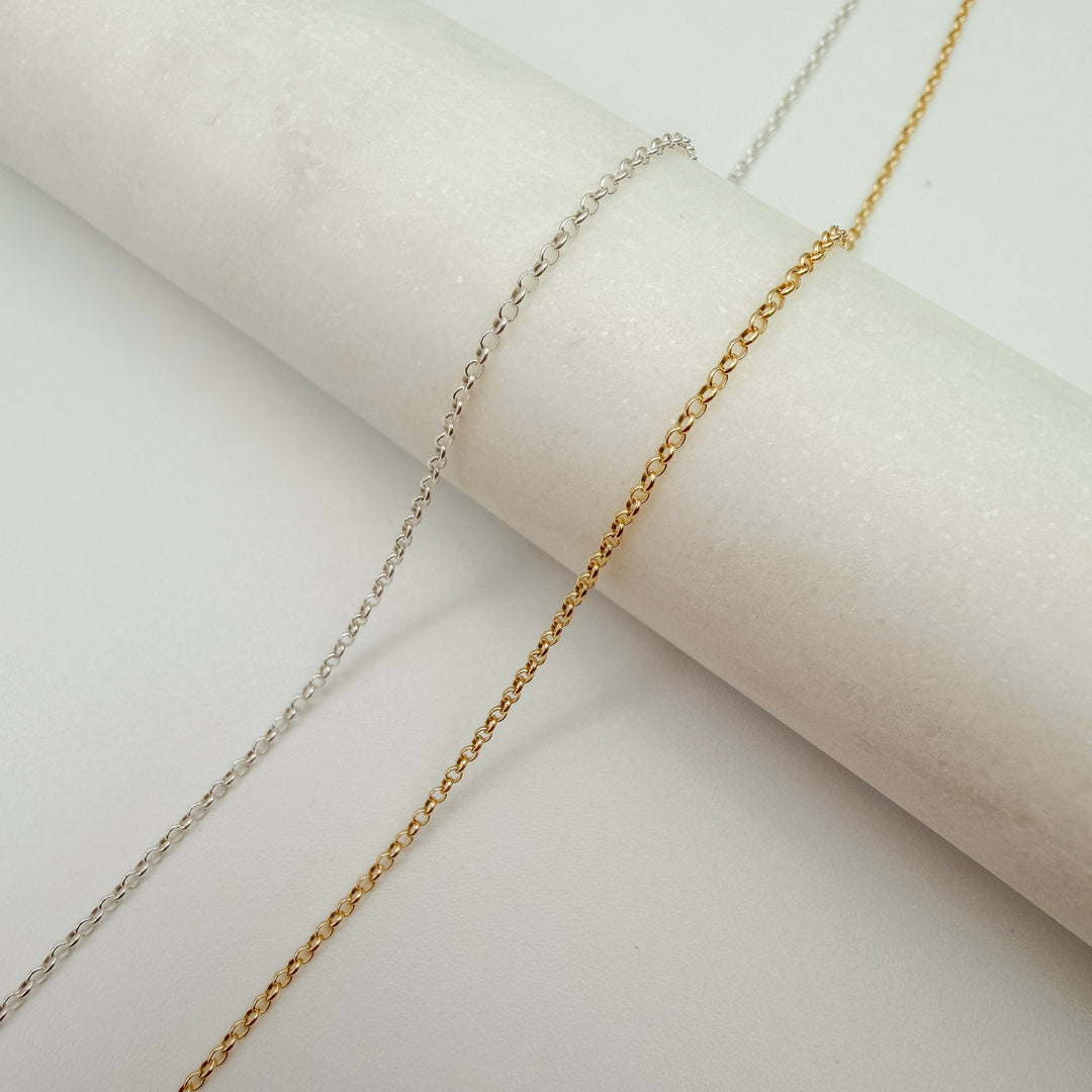 micro rolo, chain, gold filled, sterling silver, dainty chain, permanent jewelry, michigan jewelry