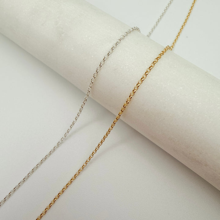 micro rolo, chain, gold filled, sterling silver, dainty chain, permanent jewelry, michigan jewelry