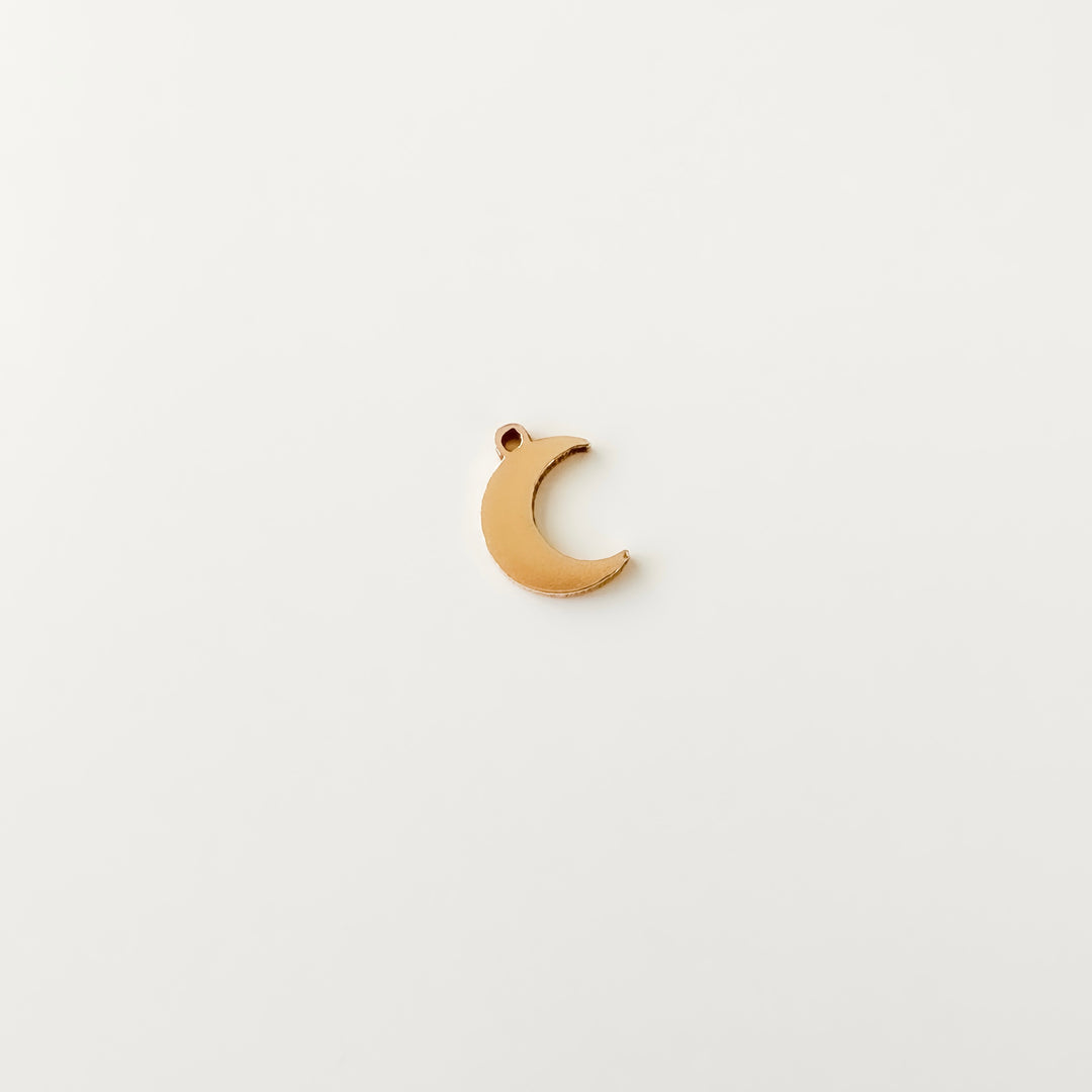gold filled connectors, gold filled charms, permanent jewelry charms, permanent jewelry supplies, moon charm