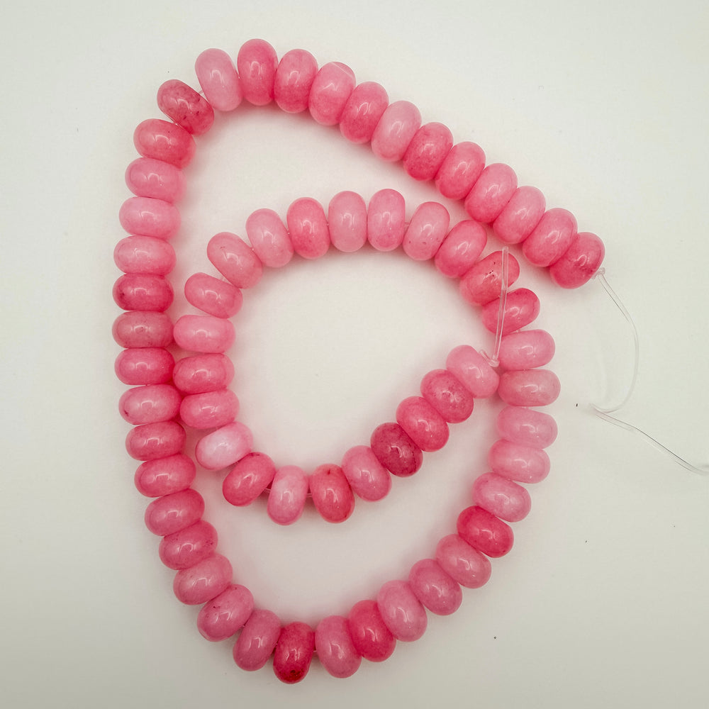chunky rondelle beads, large rondelle beads, 10x6mm rondelle beads, pink rondelle beads, pink gemstone beads