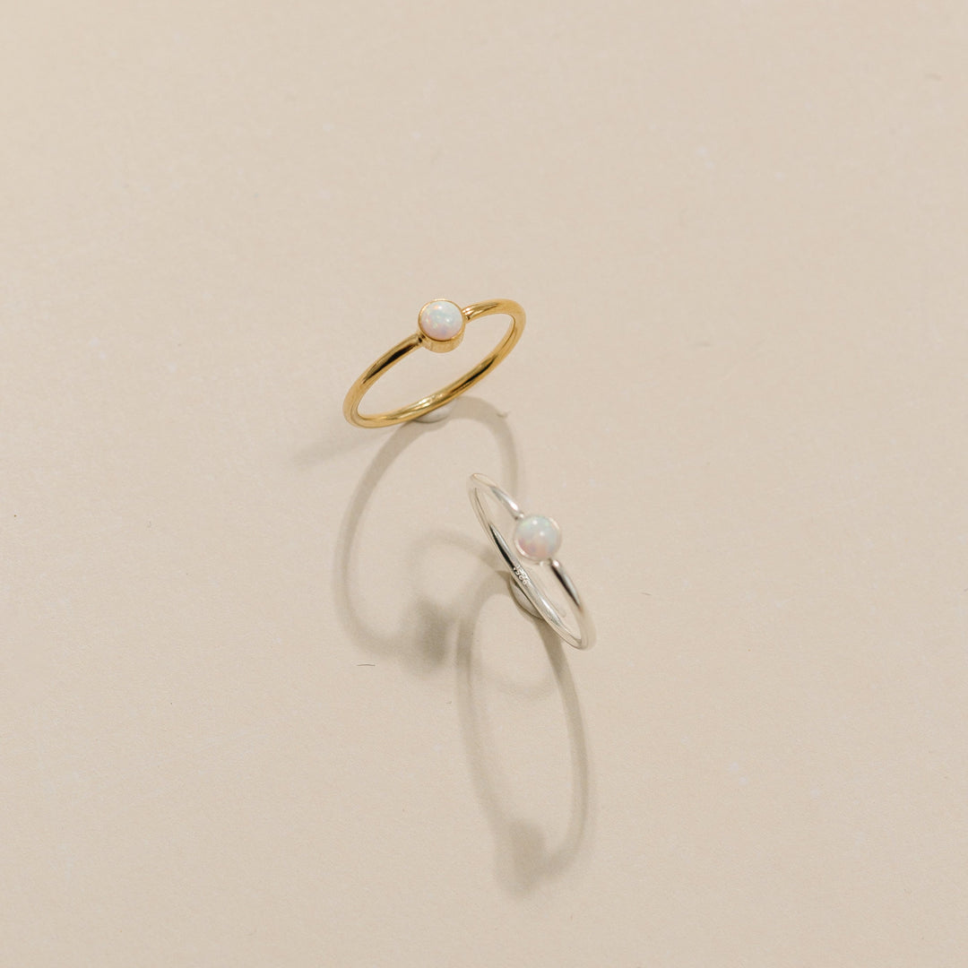 White Opal Ring
