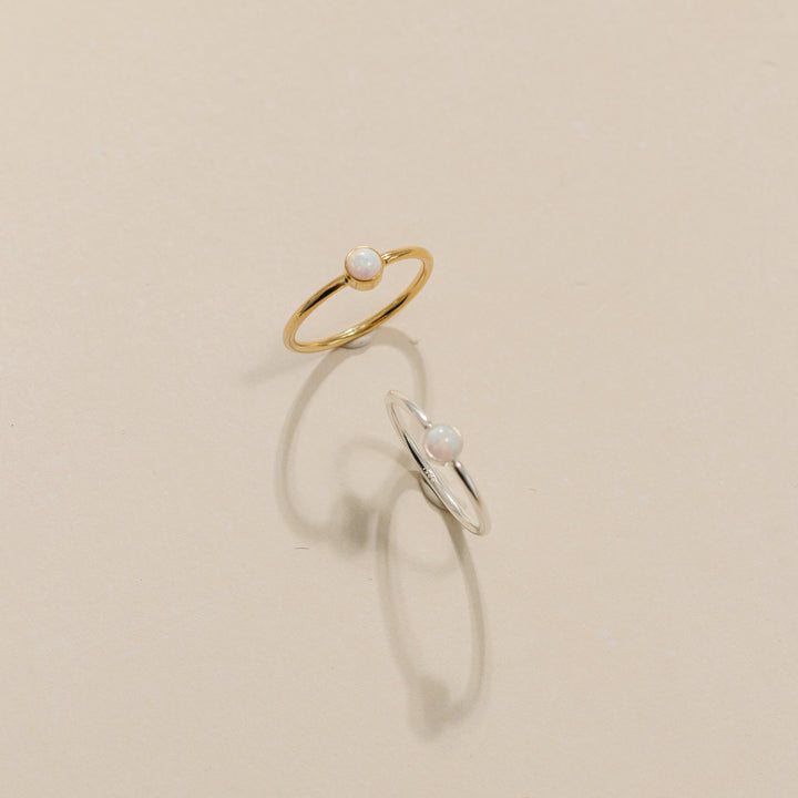 White Opal Ring