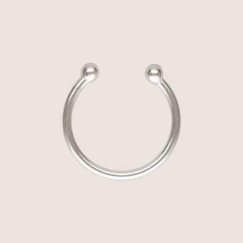 double ring ear cuff, ear cuff, sterling silver, earrings, ear stack