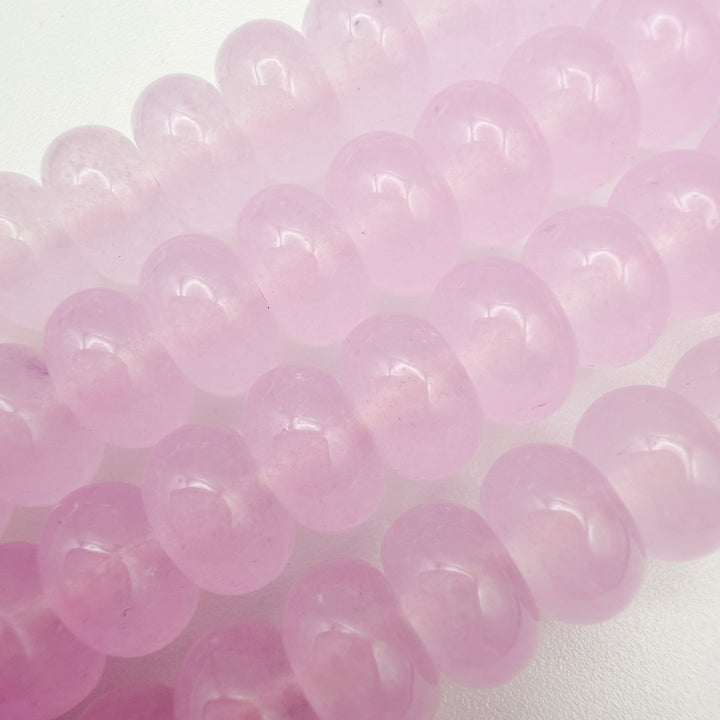 purple-pink Malaysian Jade Rondelle Beads, rondelle beads, 5x8mm rondelle beads, white jade rondelle beads, beaded necklaces beads