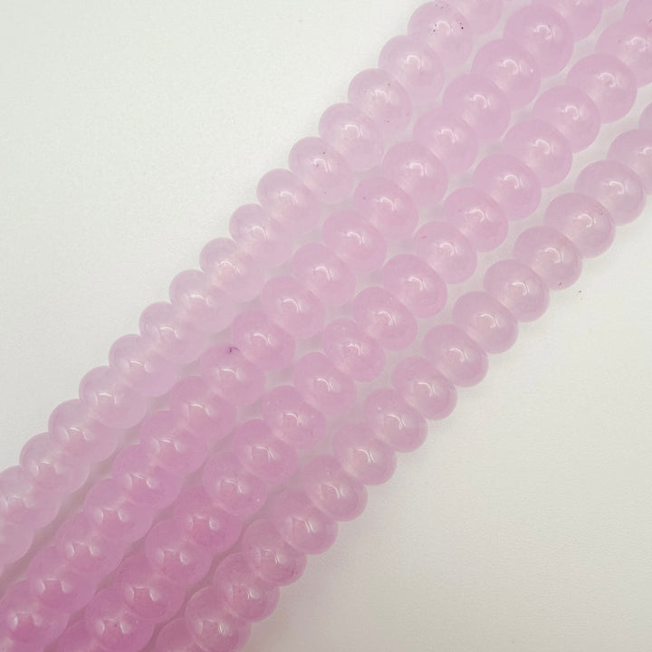 purple-pink Malaysian Jade Rondelle Beads, rondelle beads, 5x8mm rondelle beads, white jade rondelle beads, beaded necklaces beads